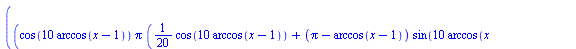 delta(x) = `+`(`/`(`*`(`/`(1, 40), `*`(`^`(40, `/`(1, 2)), `*`(`^`(`/`(`*`(cos(`+`(`*`(10, `*`(arccos(`+`(x, `-`(1))))))), `*`(Pi, `*`(`+`(`*`(`/`(1, 20), `*`(cos(`+`(`*`(10, `*`(arccos(`+`(x, `-`(1))...